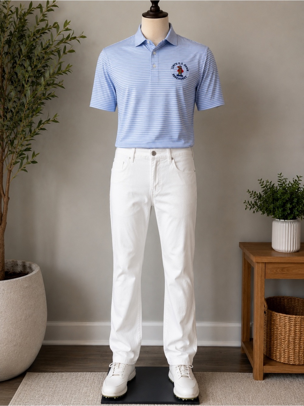 Peter Millar White Straight-Leg Jeans